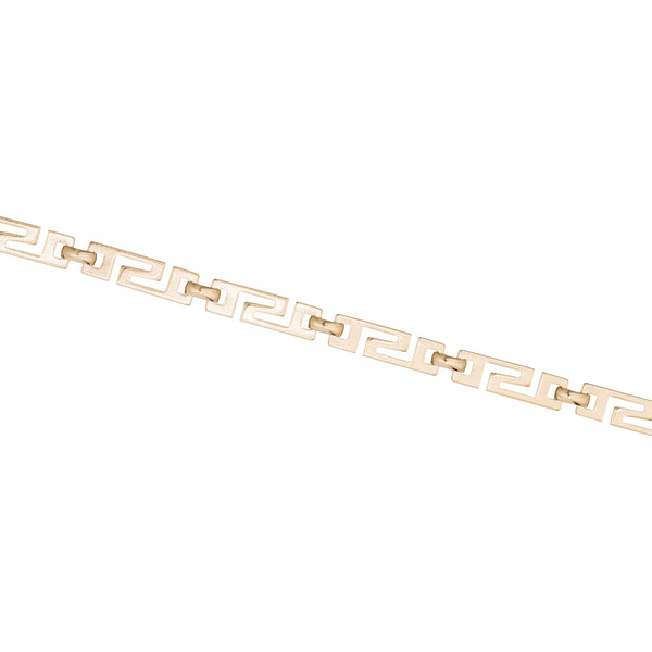 Pulsera bañada en oro de 18klt con eslabones formando una cenefa de claves griegas o grecas